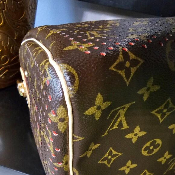 EUC Authentic RARE Limited Edition LV Perforated Speedy 30 Orange - Picture 12 of 16